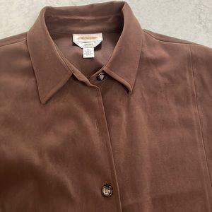 Talbots heavy XL top/jacket made with a suede-like material with a stretch.